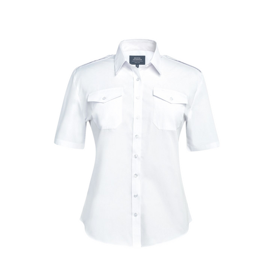 Pilot Blouse - Short Sleeve - 100% Cotton - Non Iron