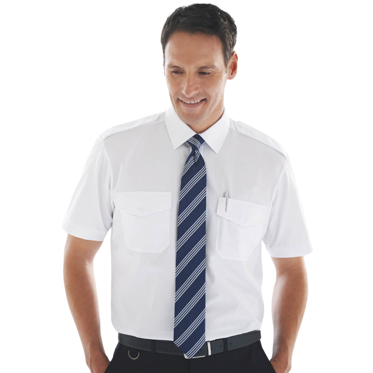 Brook Taverner Short Sleeve Pilot Shirt Classic Fit