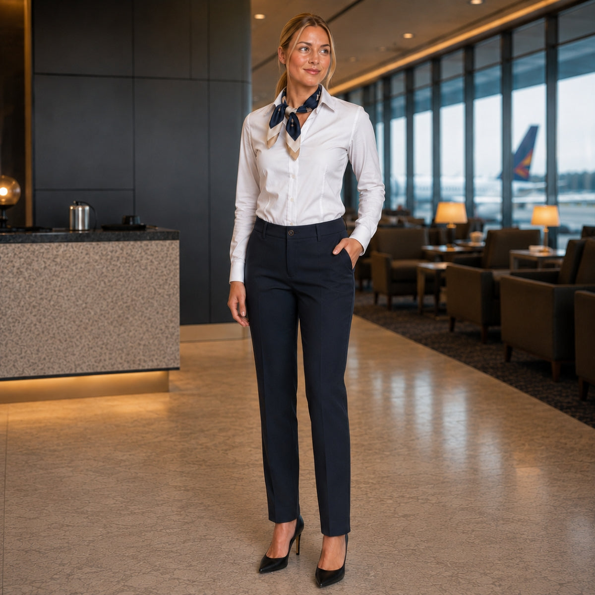 Women's Uniform Trousers Regular Fit - Dark Navy