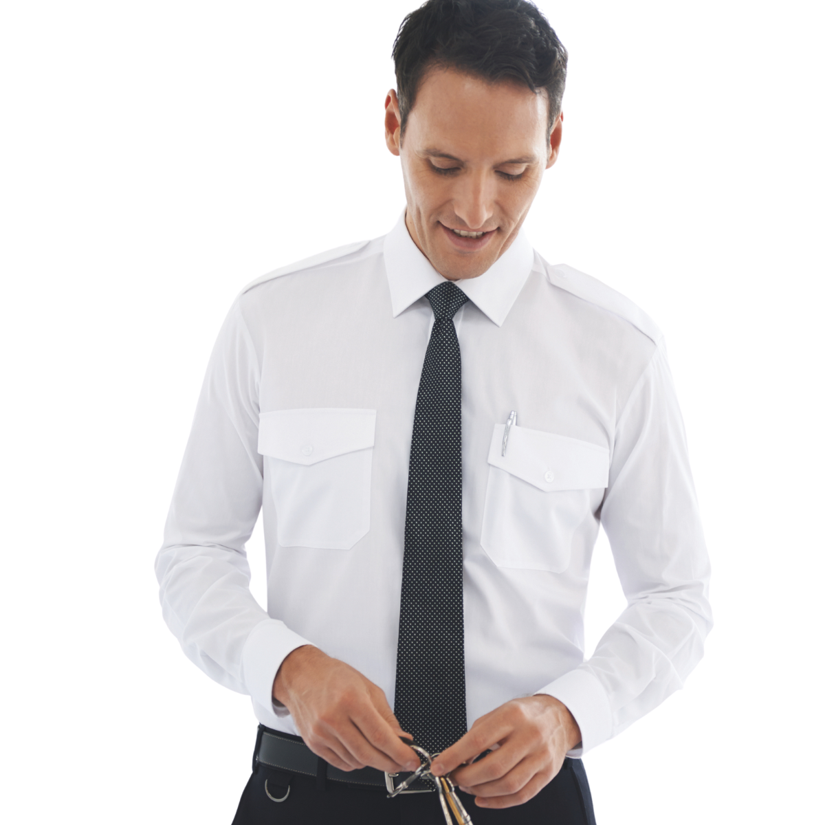 Brook Taverner Long Sleeve Pilot Shirt Slim Fit