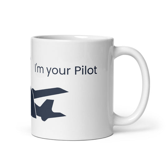 White glossy mug - Be Kind, I'm your Pilot