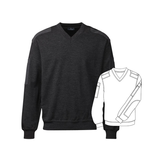 NATO V-neck Pullover with shoulder straps for epaulettes