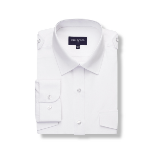 Brook Taverner Pilot Shirt Long Sleeve Tailored Fit