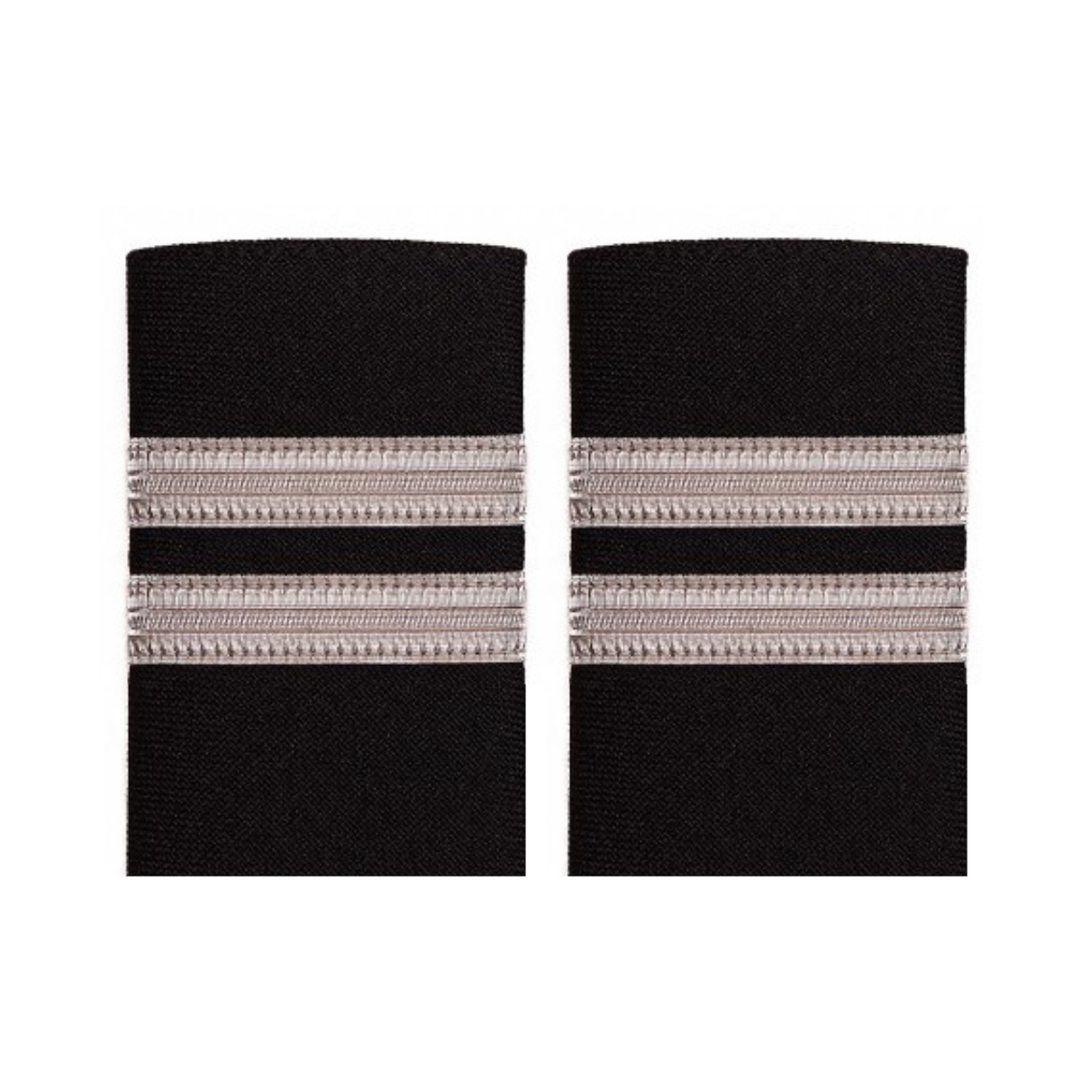 Flight Engineer Epaulettes - 2 bars - Black/Silver