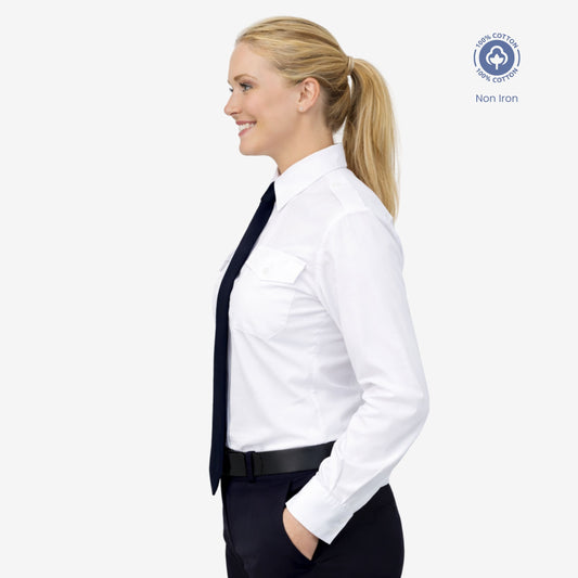 Pilot Blouse - Long Sleeve - 100% Cotton - Non Iron