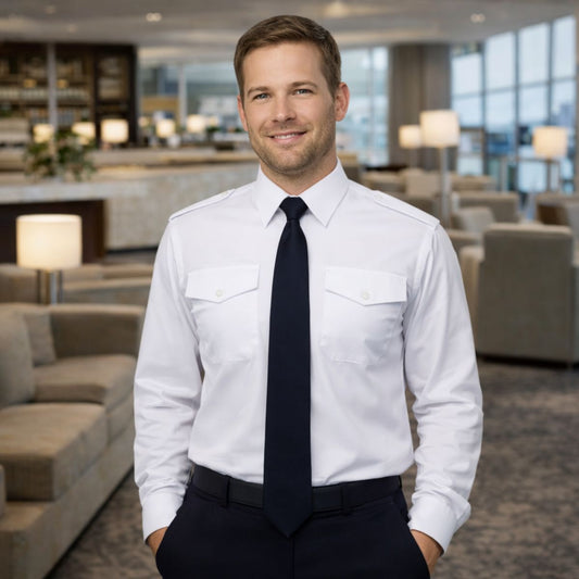 Pilot Shirt - Long Sleeve - 100% Cotton - Non Iron