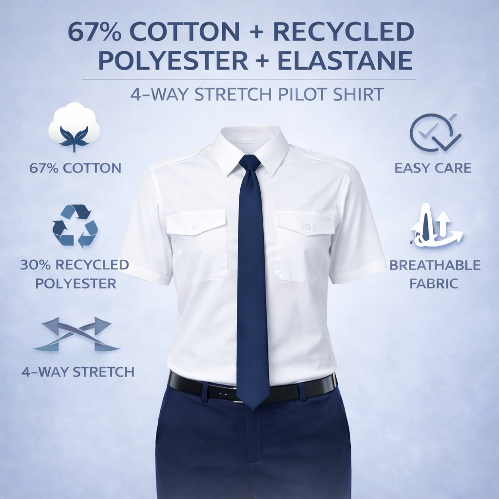 Pilot Blouse - Short Sleeve - 4-way Stretch