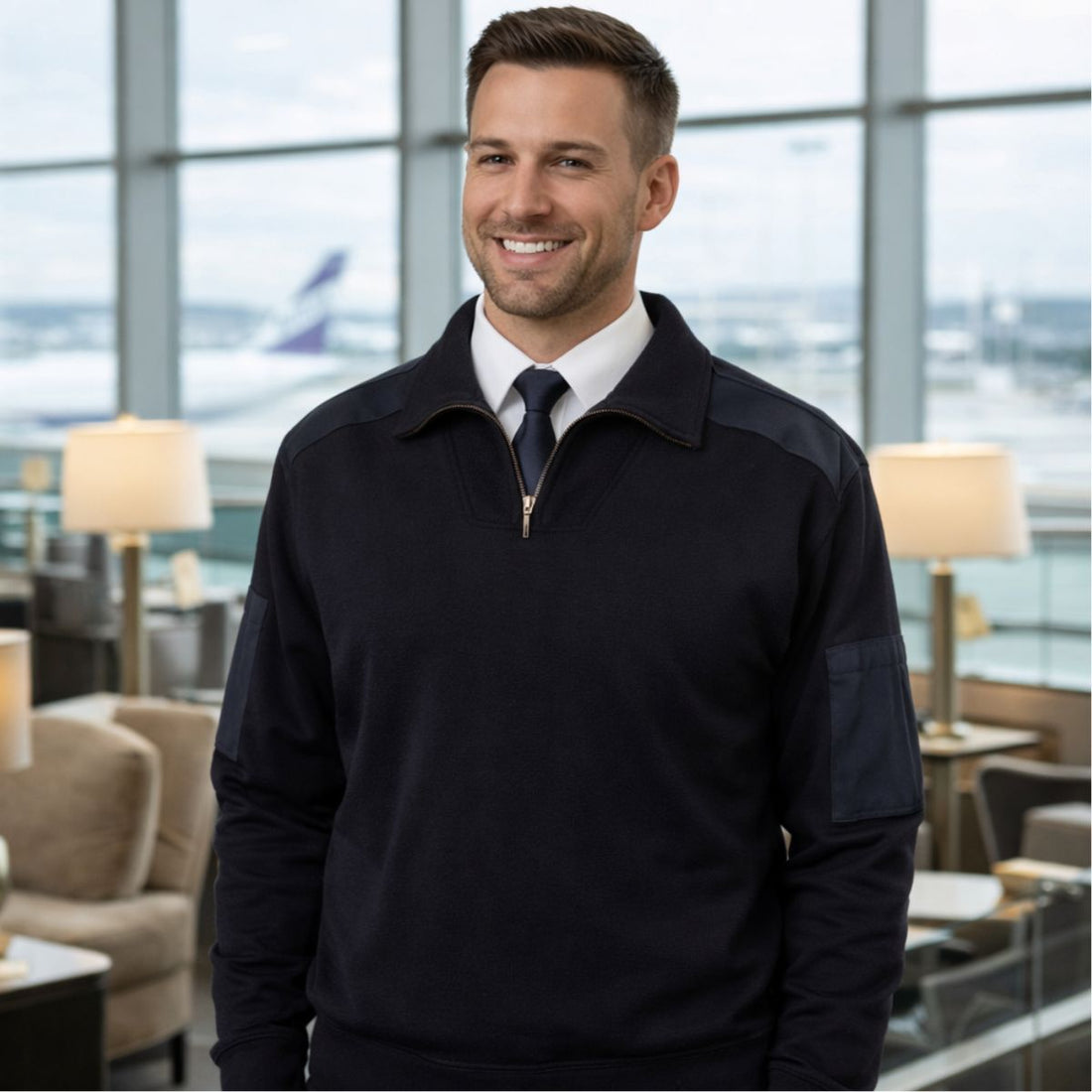 PILOT & CREW Store | Unisex NATO Short Zip Pullover with Shoulder ...