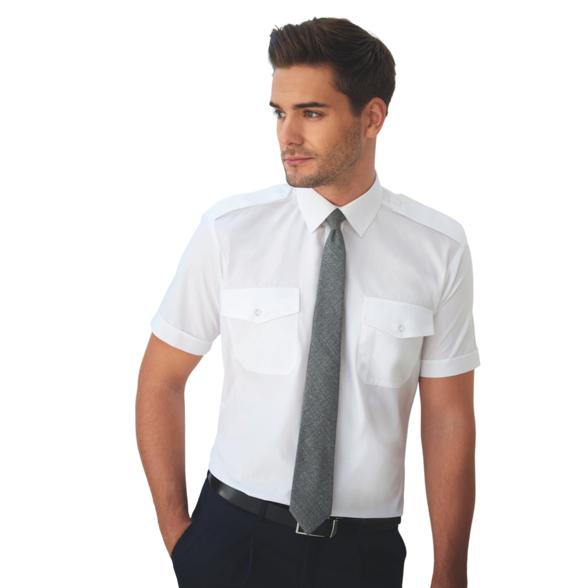 Pilot Shirt Short Sleeve Slim Fit