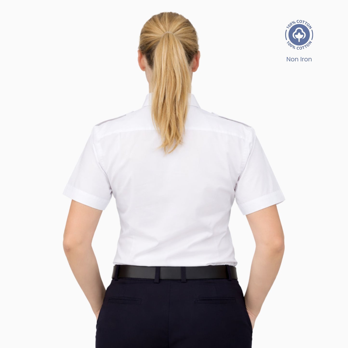 Pilot Blouse - Short Sleeve - 100% Cotton - Non Iron