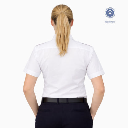 Pilot Blouse - Short Sleeve - 100% Cotton - Non Iron