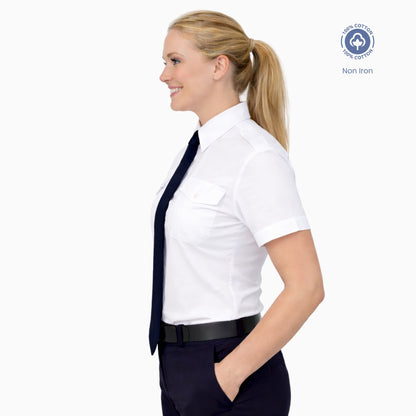 Pilot Blouse - Short Sleeve - 100% Cotton - Non Iron