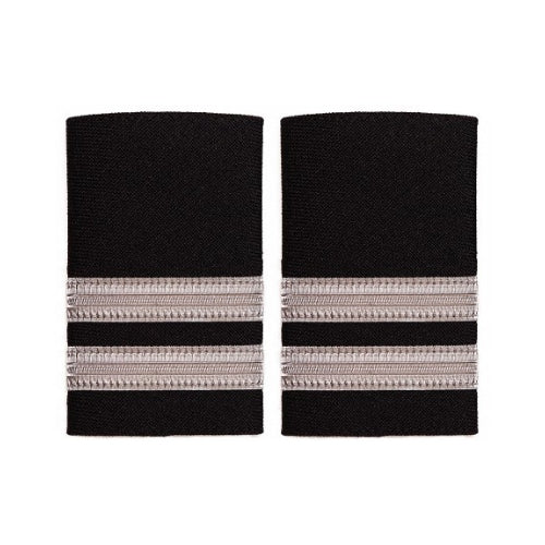 Epaulettes 2 bars Black Silver
