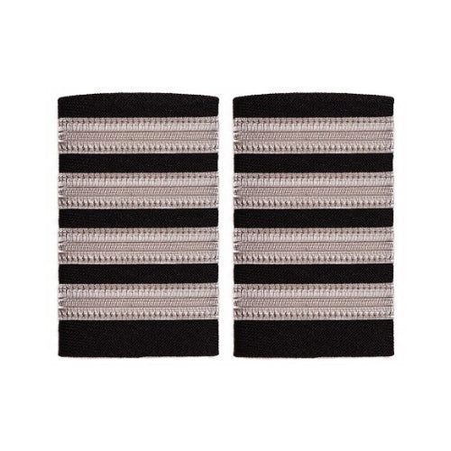 Epaulettes 4 bars Black Silver